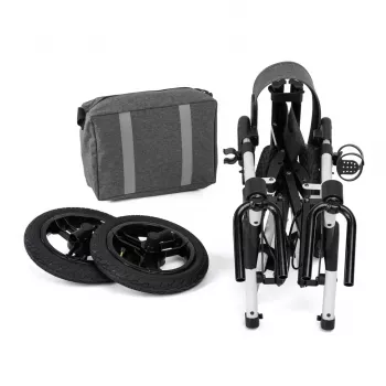 Terénny štvorkolesový rollator TIMAGO RANGER, hliník, výškovo nastaviteľný 89,5–102,5 cm, nosnosť 136 kg, skladací