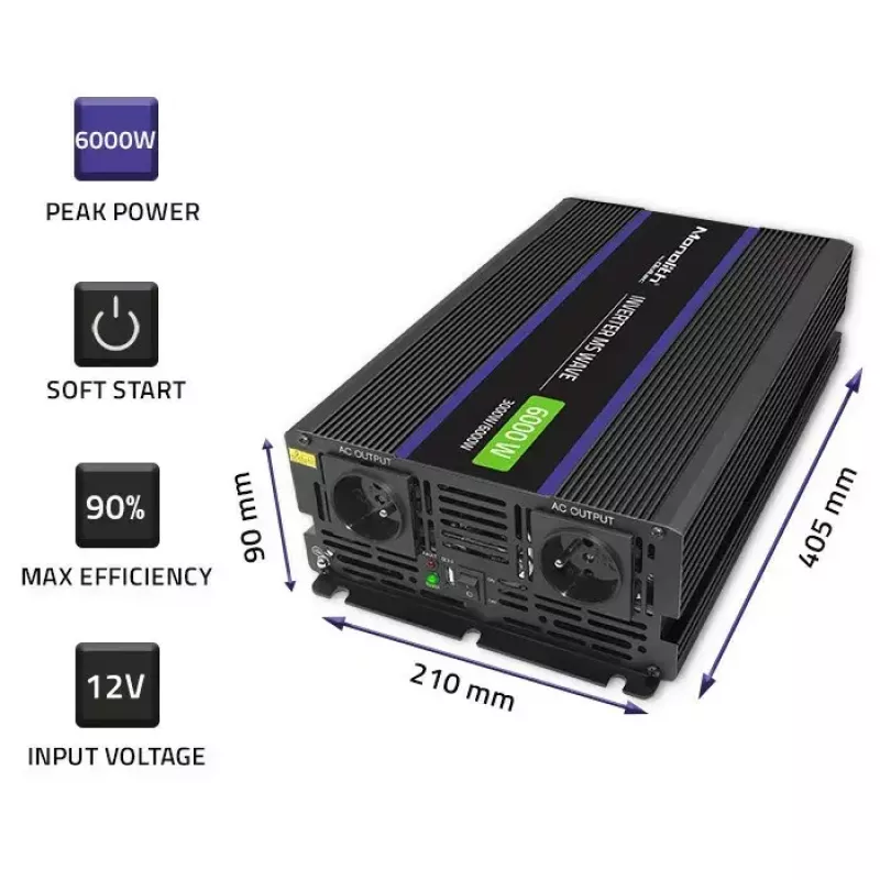 Menič QOLTEC Monolith 6000 MS 12V na 230V 6000W