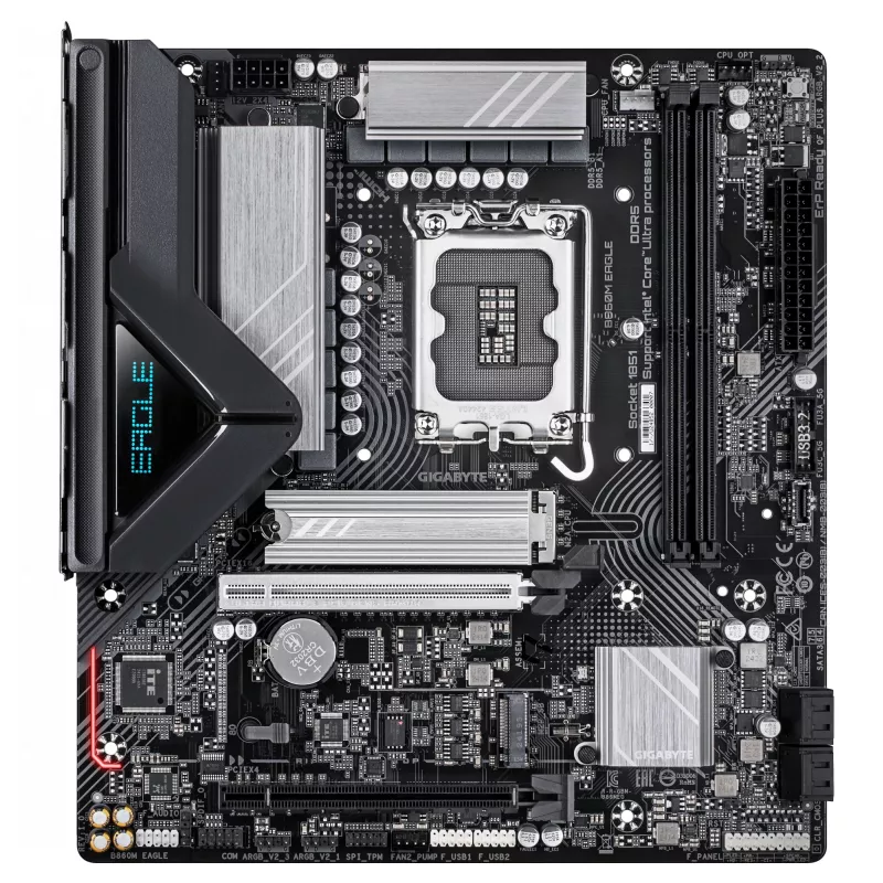GIGABYTE B860M EAGLE základná doska - Intel Core Ultra Series CPU, 6+1+2+1 fáz VRM, až do 9066 MHz DDR5, 1x PCIe 5.0 + 1x PCIe 4.0 M.2, 2,5 GbE LAN, USB 3.2 Gen 1