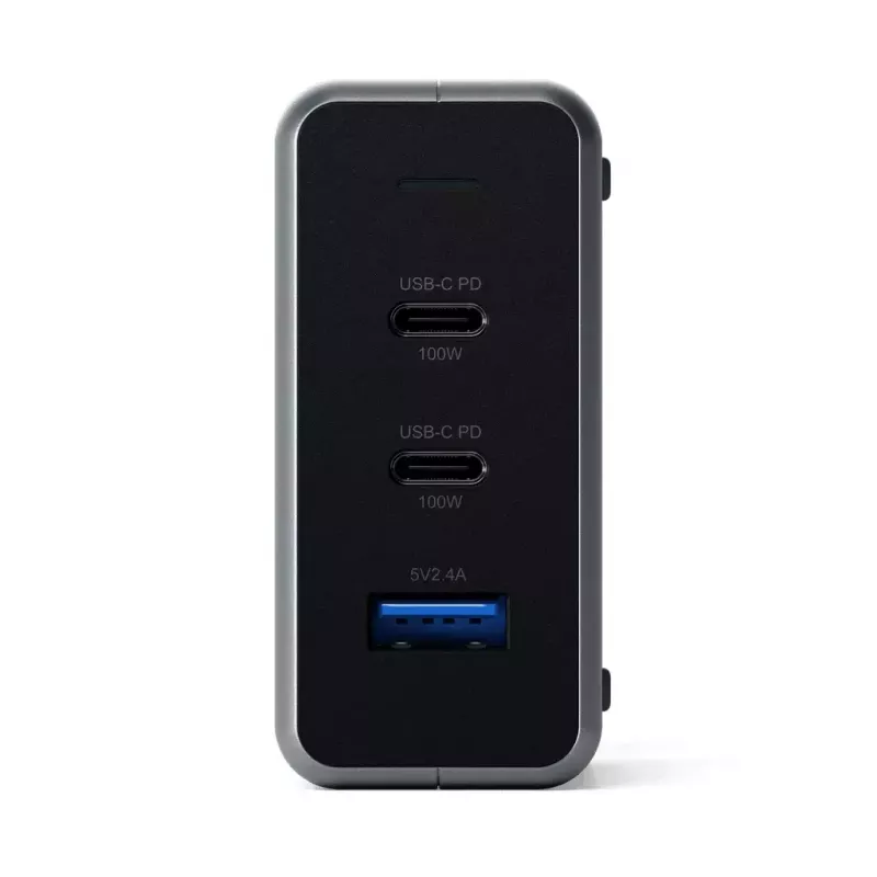 Mobilná nabíjačka Satechi ST-TC100GM-EU, 100 W, 2× USB-C, AC vstup 100–240 V, sivá