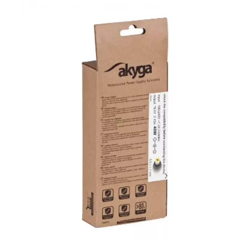 Akyga AK-ND-47 napájací zdroj pre notebook pre Acer, 40 W, 19 V / 2,15 A, 5,5 x 1,7 mm