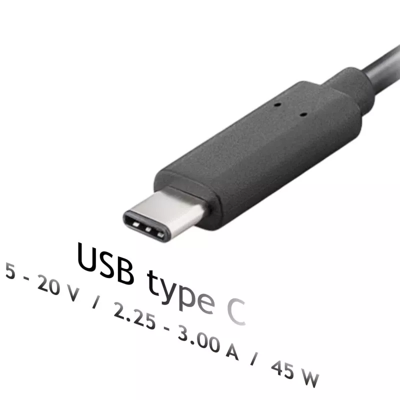 Akyga AK-ND-60 USB-C napájací zdroj pre notebook 45 W, Power Delivery, 5–20 V, 1,2 m