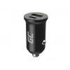 Auto nabíjačka Green Cell CADM-GC-38AC 38W, 1x USB-C (PD 3.0) + 1x USB-A, hliníkové puzdro, čierna
