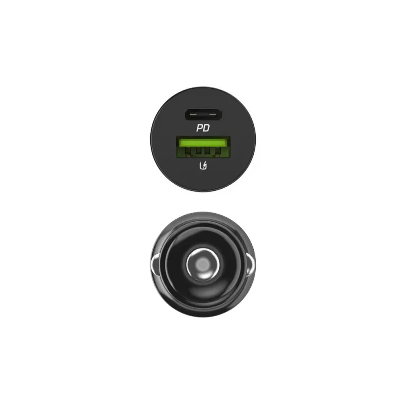Auto nabíjačka Green Cell CADM-GC-38AC 38W, 1x USB-C (PD 3.0) + 1x USB-A, hliníkové puzdro, čierna