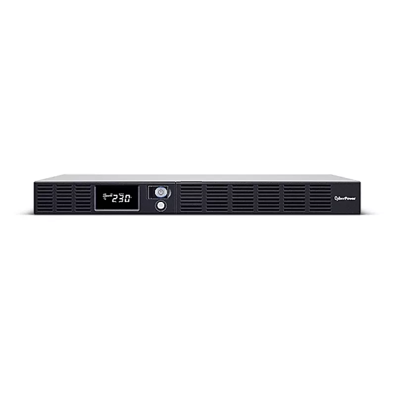 Záložný zdroj CYBERPOWER OR1000ERM1U — 1 kVA (600 W), Line-Interactive, Rackmount 1U, 6× C13 výstupy, LCD, strieborný