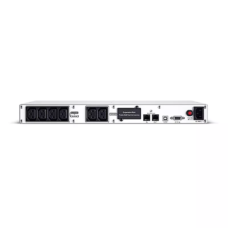 Záložný zdroj CYBERPOWER OR1000ERM1U — 1 kVA (600 W), Line-Interactive, Rackmount 1U, 6× C13 výstupy, LCD, strieborný