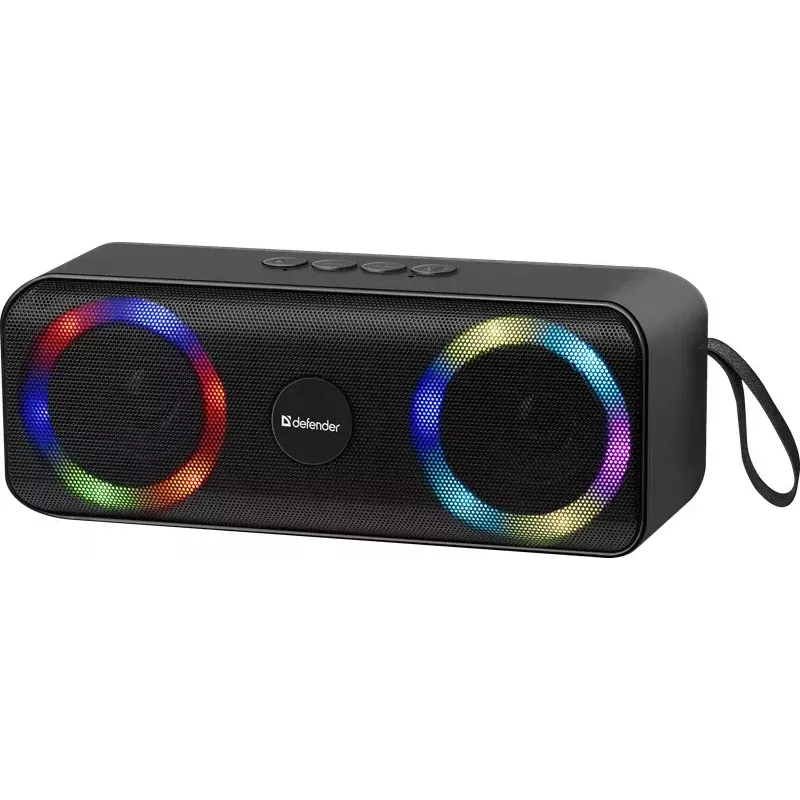 Prenosný Bluetooth mono reproduktor DEFENDER Q1 čierny, 10 W RMS, 1200 mAh, Bluetooth 5.0, MicroSD, FM, AUX, USB