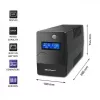 Qoltec Monolith 53979 záložný zdroj UPS, line-interactive, 850 VA / 480 W, 2 zásuvky Schuko, LCD, USB, RJ45