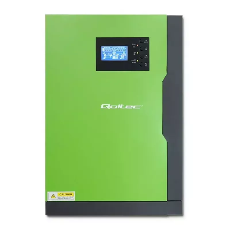 Qoltec 53886 hybridný solárny menič off-grid, 3,5 kW, 100 A MPPT, 24 V, čistý sínus