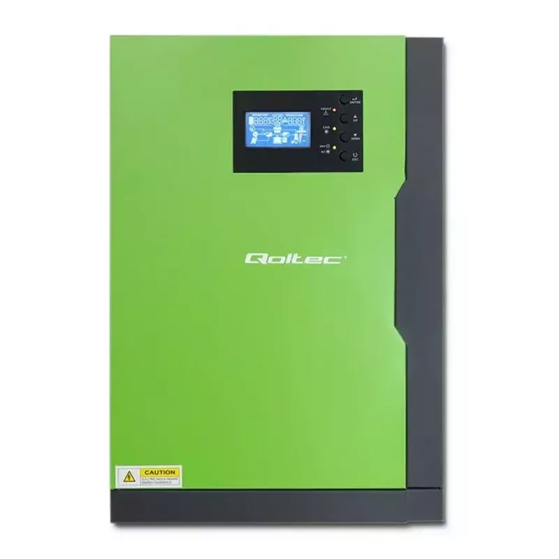 Qoltec 53886 hybridný solárny menič off-grid, 3,5 kW, 100 A MPPT, 24 V, čistý sínus