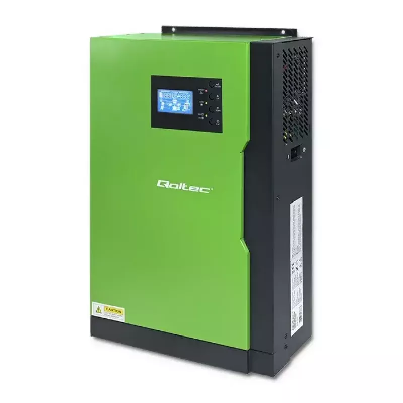 Qoltec 53886 hybridný solárny menič off-grid, 3,5 kW, 100 A MPPT, 24 V, čistý sínus