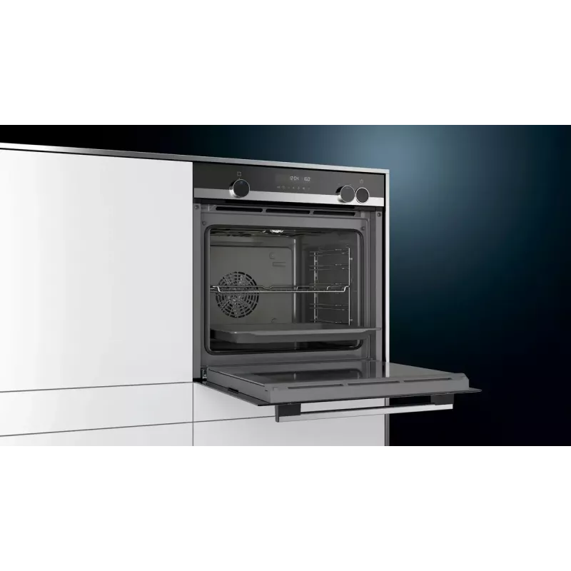 Vstavaná elektrická rúra Siemens iQ500 HR538ABS1, 71 L, čierna, nerezová oceľ, LCD displej