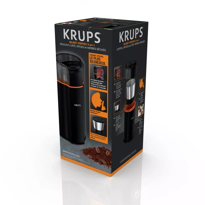 Mlynček na čepele Krups Silent Vortex GX3328 175 W čierny 90 g kapacita