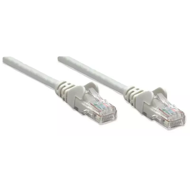 Intellinet 319768 Cat5e U/UTP prepojovací kábel, 3 m, RJ45-RJ45, CCA, PVC, pozlátené kontakty, snagless, sivý