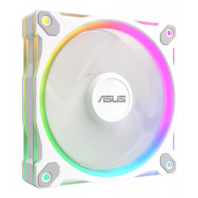ASUS Prime MR120 ARGB biela 120 mm ventilátor do skrine s klzným ložiskom