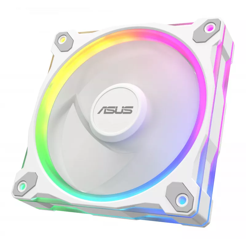 ASUS Prime MR120 ARGB biela 120 mm ventilátor do skrine s klzným ložiskom