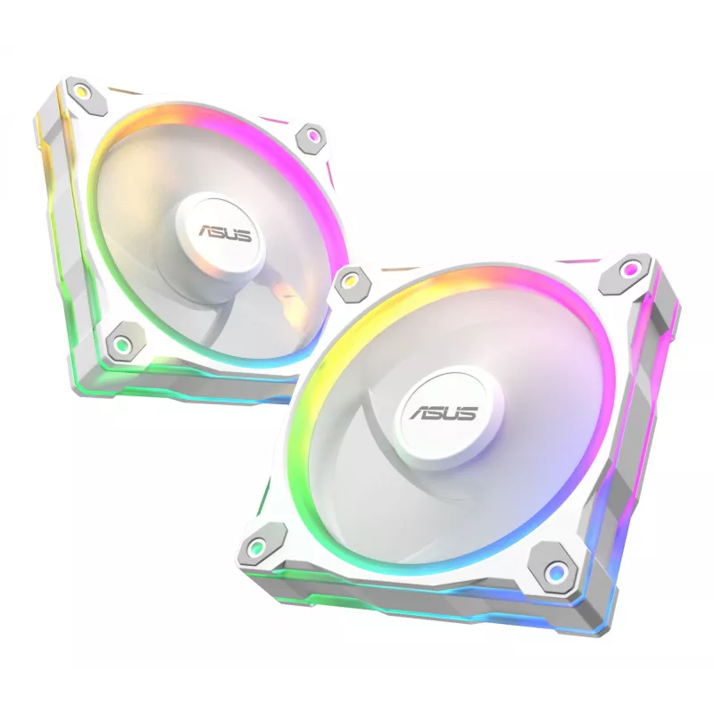 ASUS Prime MR120 ARGB biela 120 mm ventilátor do skrine s klzným ložiskom