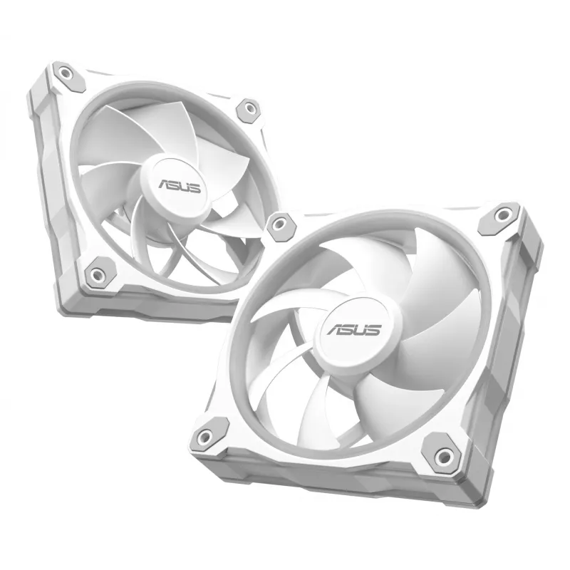 120 mm PC ventilátor ASUS Prime MR120 ARGB Reverse White – 1600 ot/min, 58 CFM, PWM, klzné ložisko