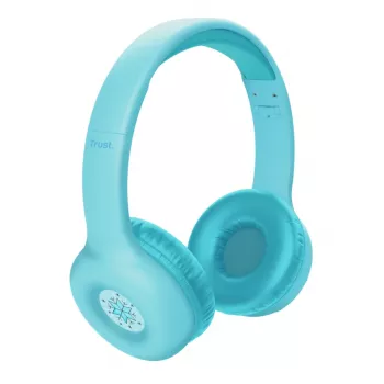 Headset TRUST Nouna binaurálny Bluetooth/USB-C káblový & bezdrôtový, skladací, pre deti, modrý, 4 cm reproduktory