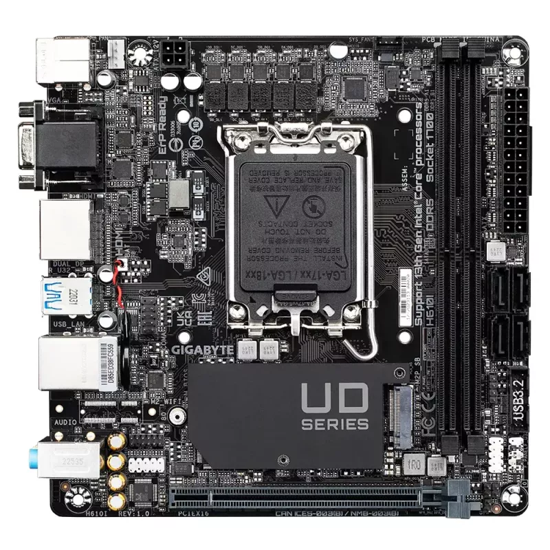 Základná doska GIGABYTE H610I, Intel H610, LGA 1700, Mini-ITX