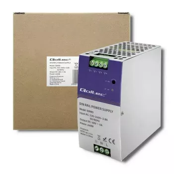 DIN lištový napájací zdroj QOLTEC 50999, 240W, 48V DC, 5A výstup