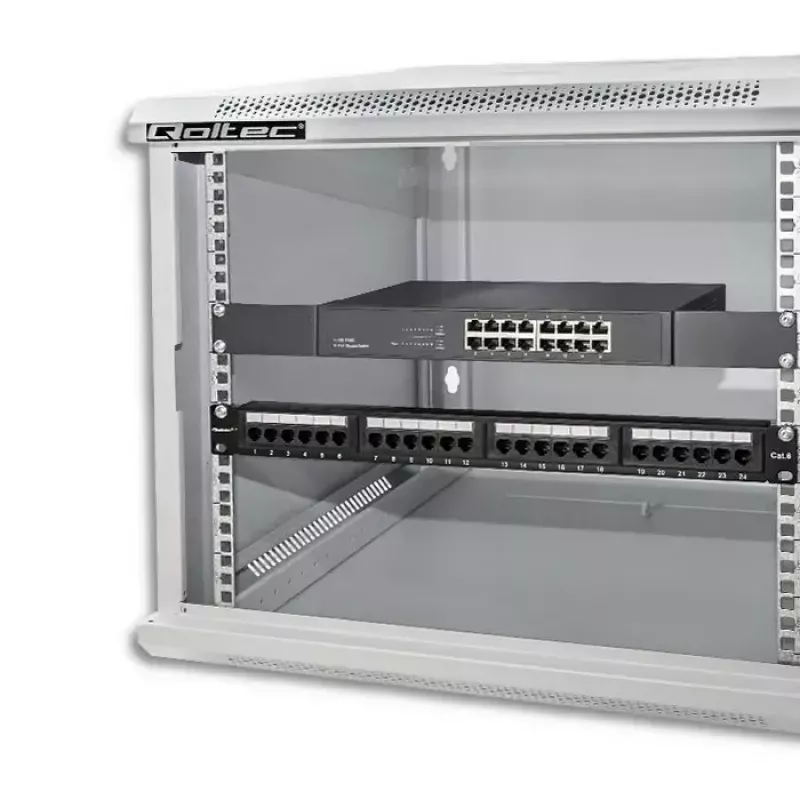 19 palcová racková skriňa QOLTEC 9U model 54484, rozmery 600x500x450 mm