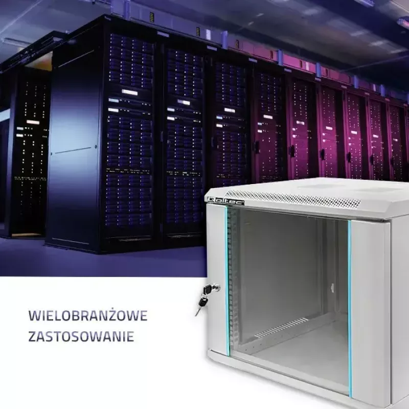 19 palcová racková skriňa QOLTEC 9U model 54484, rozmery 600x500x450 mm