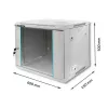 19 palcová racková skriňa QOLTEC 9U model 54484, rozmery 600x500x450 mm