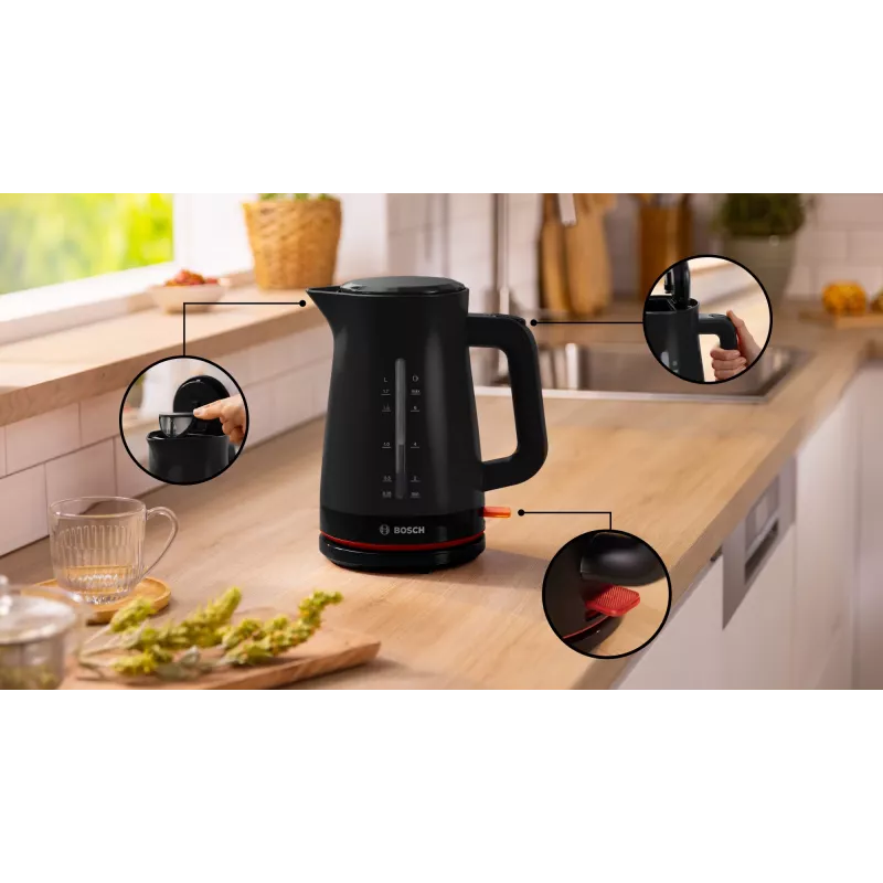Elektrická kanvica Bosch MyMoment TWK3M123 — 1,7 L, 2400 W, čierna