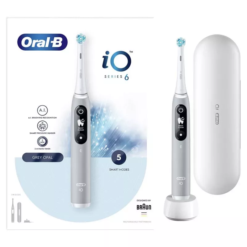 Oral-B iO elektrická zubná kefka rotačná zubná kefka sivá