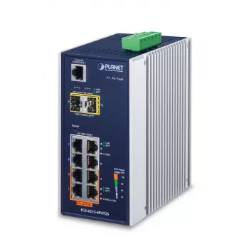 PLANET Managed Switch - priemyselný 4-port 10/100/1000t 802.3at PoE + 4-port 10/100/1000t + 2-port 100/1000x Sfp