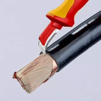 Rezací nôž Knipex 98 55 SB červená žltá pevná čepeľ
