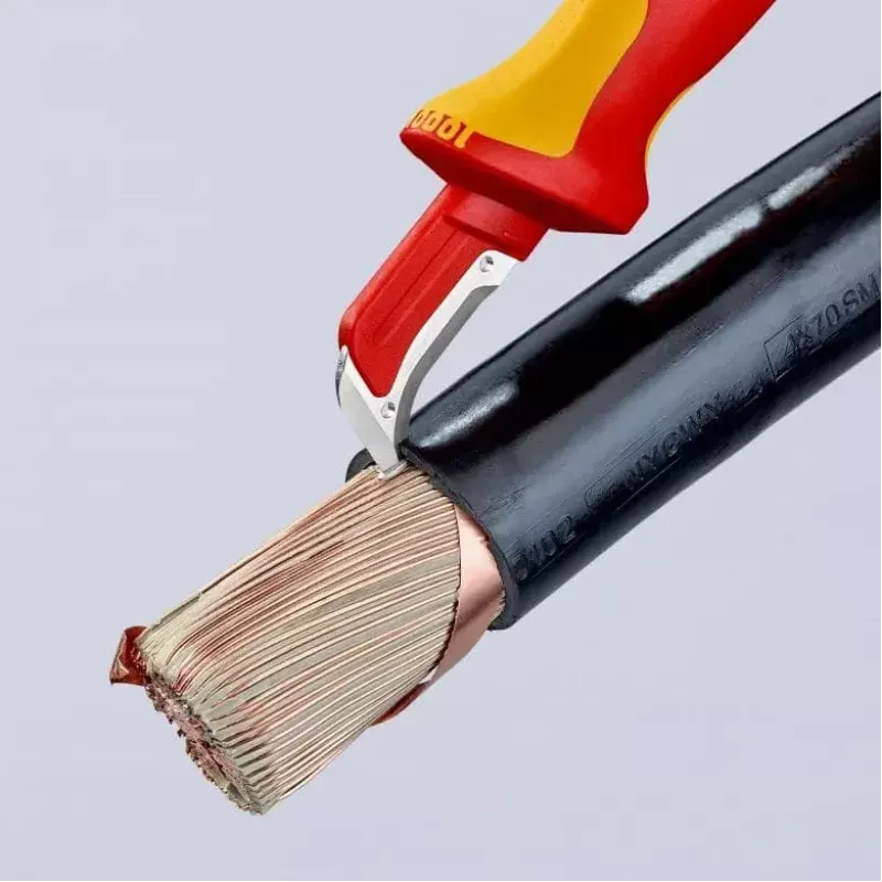 Rezací nôž Knipex 98 55 SB červený žltý pevná čepeľ