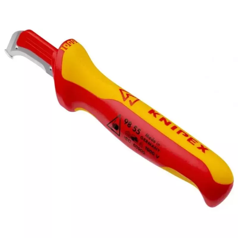 Rezací nôž Knipex 98 55 SB červený žltý pevná čepeľ