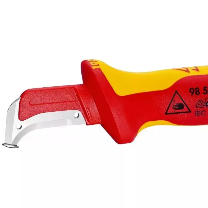 Rezací nôž Knipex 98 55 SB červený žltý pevná čepeľ