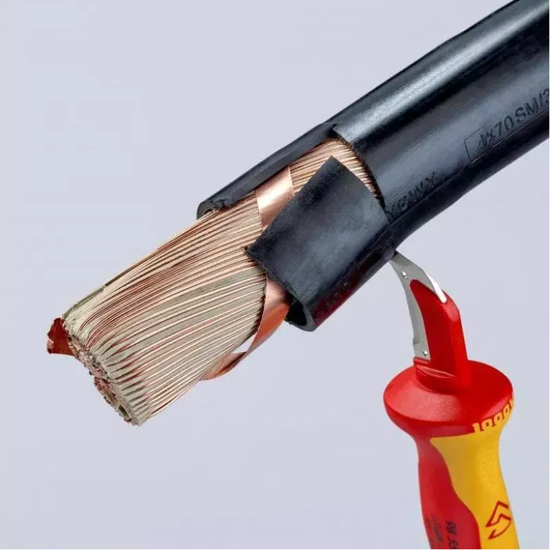 Rezací nôž Knipex 98 55 SB červený žltý pevná čepeľ