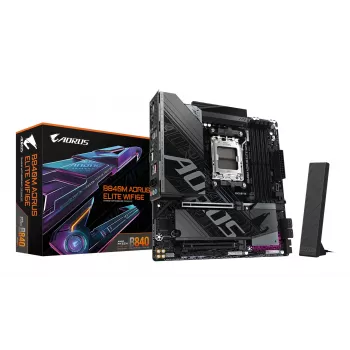 GIGABYTE B840M AORUS ELITE WIFI6E základná doska - AMD Ryzen 9000 CPUs, 10+2+2 fázy VRM, až do 8200MHz DDR5(O.C), 2xPCIe 4.0 M.2, Wi-Fi 6E, 2.5GbE LAN, USB 3.2 Gen 2