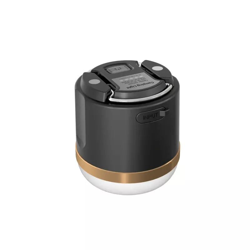 EcoFlow SCLI-B kempingová lampa na batérie, 400 lm, 3600 mAh, vstup USB-C, kryt z ABS+TPR, IP54, čierna/zlatá/biela