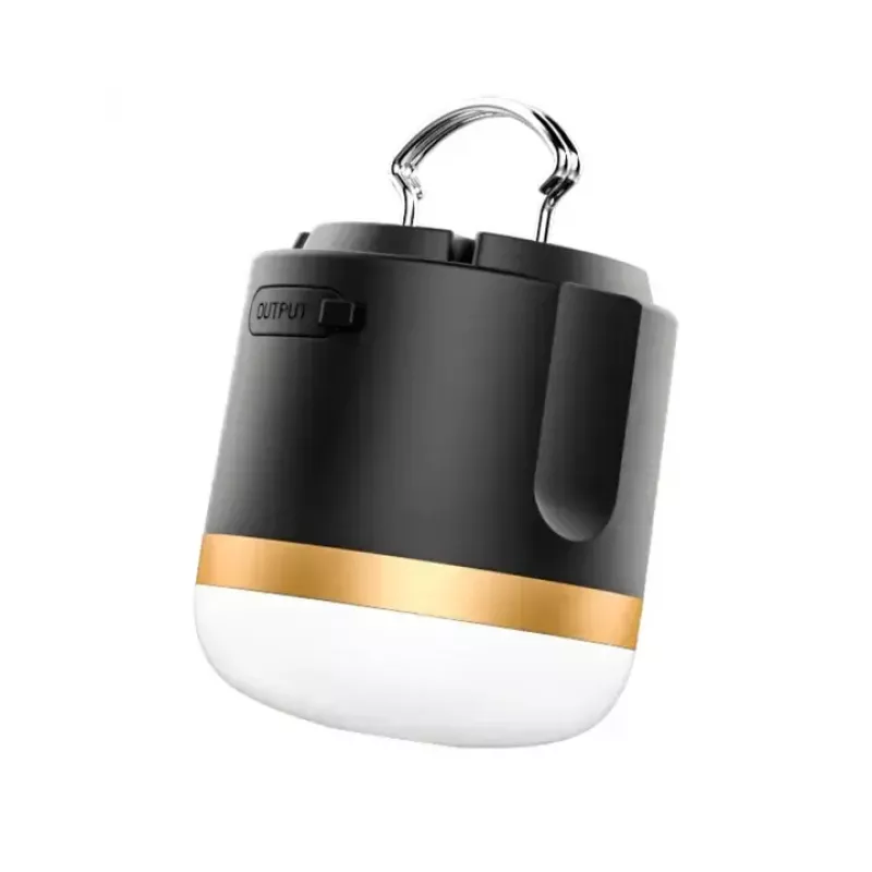EcoFlow SCLI-B kempingová lampa na batérie, 400 lm, 3600 mAh, vstup USB-C, kryt z ABS+TPR, IP54, čierna/zlatá/biela