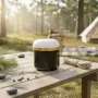 EcoFlow SCLI-B kempingová lampa na batérie, 400 lm, 3600 mAh, vstup USB-C, kryt z ABS+TPR, IP54, čierna/zlatá/biela
