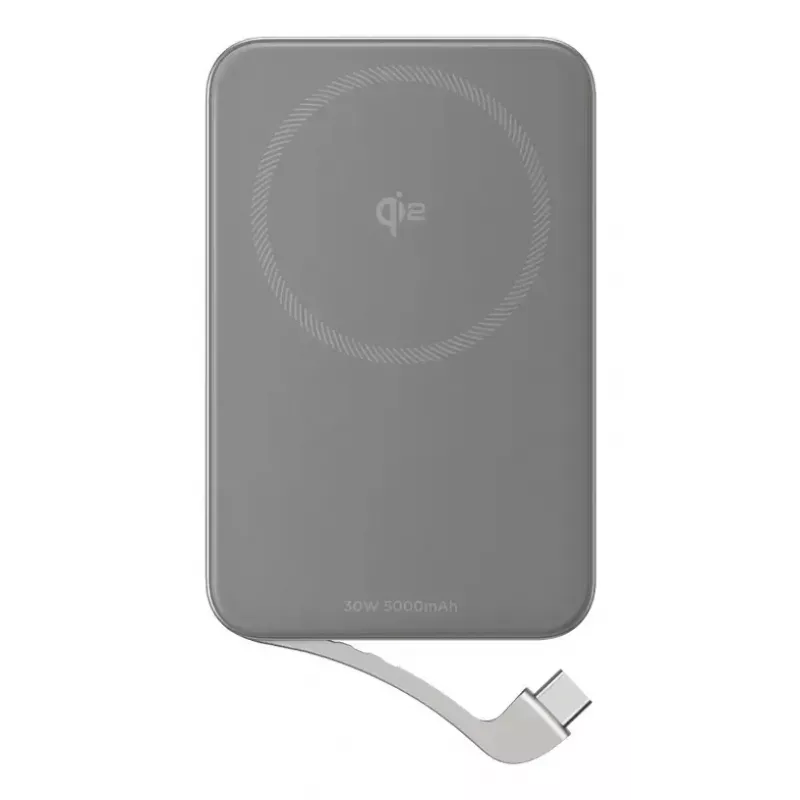 Powerbanka EcoFlow Rapid 5000 (lithium-ión 5000 mAh, PD rýchle nabíjanie, 30 W celkom, bezdrôtové, USB-C, strieborná)