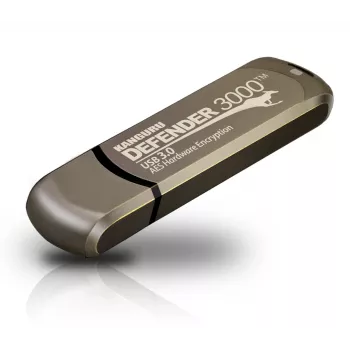 Kanguru Defender 3000™ SuperSpeed USB 3.0 | bezpečný USB kľúč | FIPS 140-3 Level 3 požiadané, FIPS 140-2 Level 3 certifikované | AES-XTS 256-bit hardvérové šifrovanie | TAA-konformné