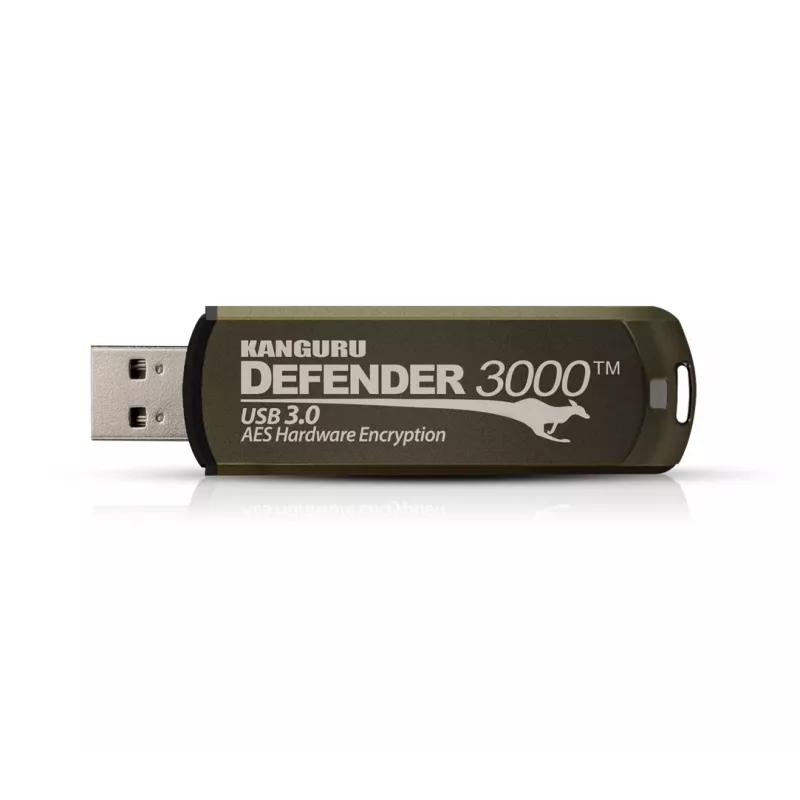 Kanguru Defender 3000 KDF3000-16G šifrovaný USB kľúč, 16 GB, USB 3.2 Gen 1 (USB 3.0), FIPS 140-2 Level 3, kompatibilný s TAA, hnedý