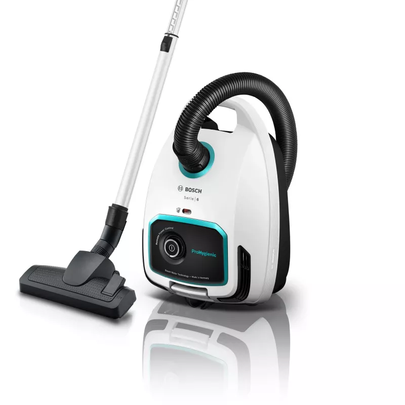 Bosch Serie 6 BGL6HYG1 ProHygienic podlahový vysávač, suchý, 600 W, prachové vrecko, 4 l, biely
