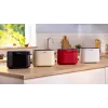 Hriankovač Bosch TAT2M124 — 2 plátky 950 W, červený, centrovanie chleba, rozmrazovanie, lift