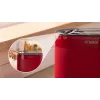 Hriankovač Bosch TAT2M124 — 2 plátky 950 W, červený, centrovanie chleba, rozmrazovanie, lift