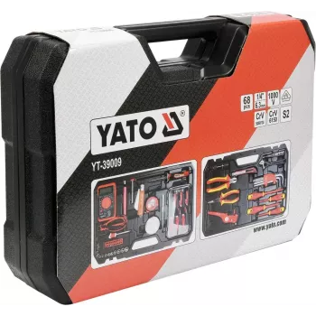 Mechanická sada náradia Yato YT-39009 — 68-dielna sada, 1/4 inch pohon, čierny kufrík