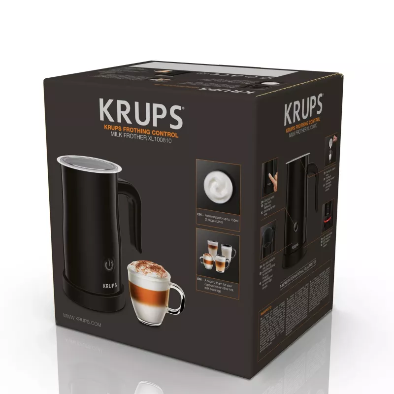 Krups XL1008 automatický šľahač/ohrievač mlieka, čierny