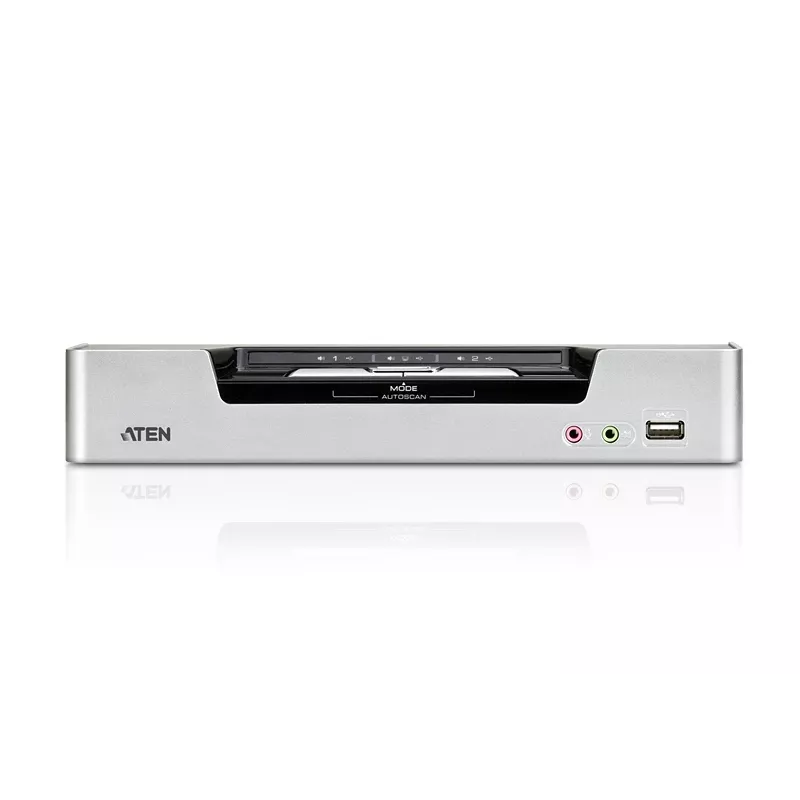 ATEN 2-portový USB DVI Dual-View KVM switch s audio & USB 2.0 hub (KVM kábel v balení)