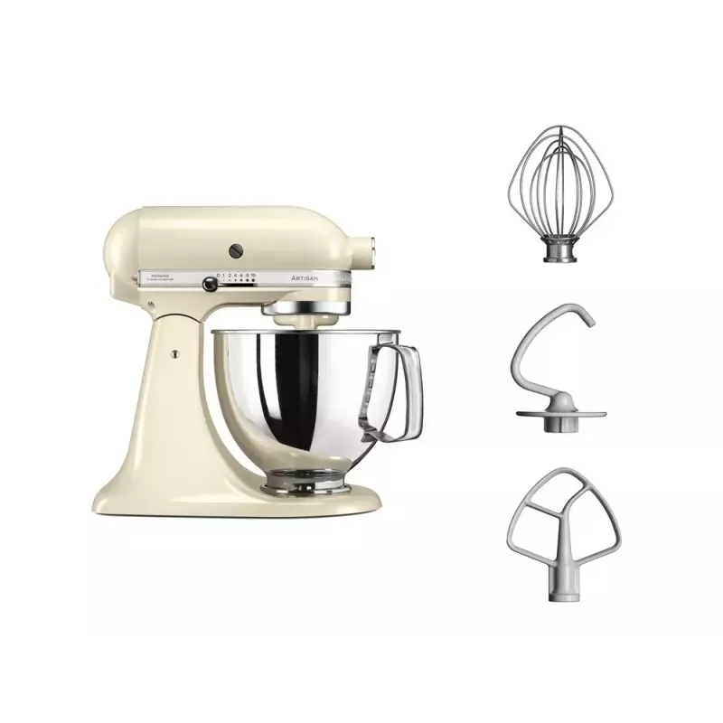 Kuchynský robot KITCHENAID 5KSM125EAC — 300 W, 4,8 l misa, 10 rýchlostí, krémová